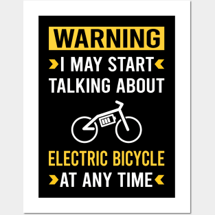 Warning Electric Bicycle E Bike Ebike Posters and Art